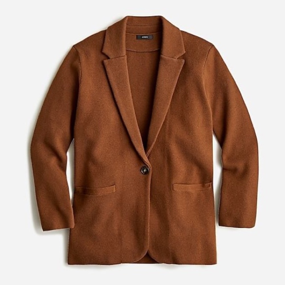 J. Crew Cecile sweater-blazer in honey brown